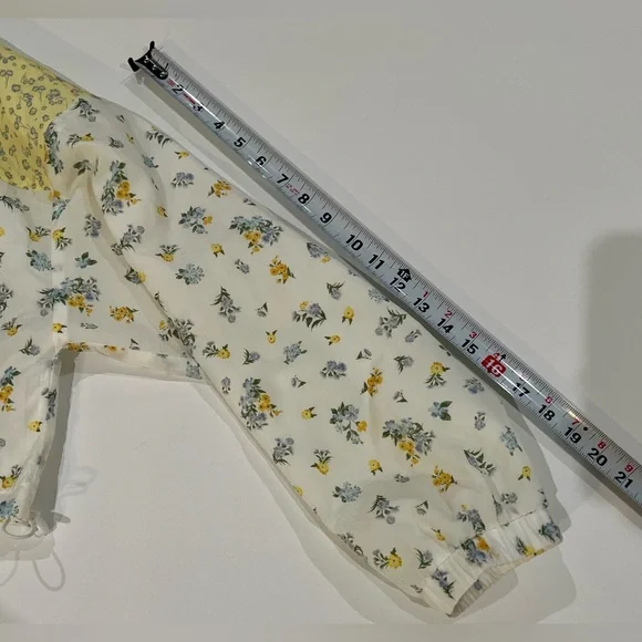 Aeropostale Windbreaker Cropped Zip Up Drawstring Waist White Yellow XL - Picture 9 of 15